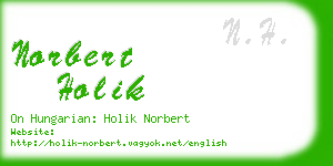 norbert holik business card